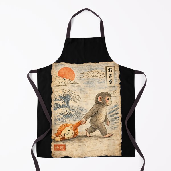 Item preview, Vintage Japanese Monkey Ukiyoe Style Cute Monkey Art designed and sold by GenioFin.