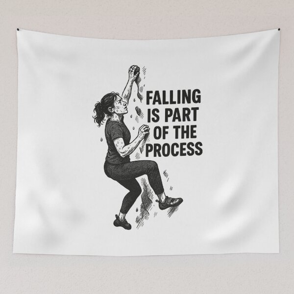 Item preview, Bouldering Woman: Falling Is Part of the Process designed and sold by Pineapple-Tree.