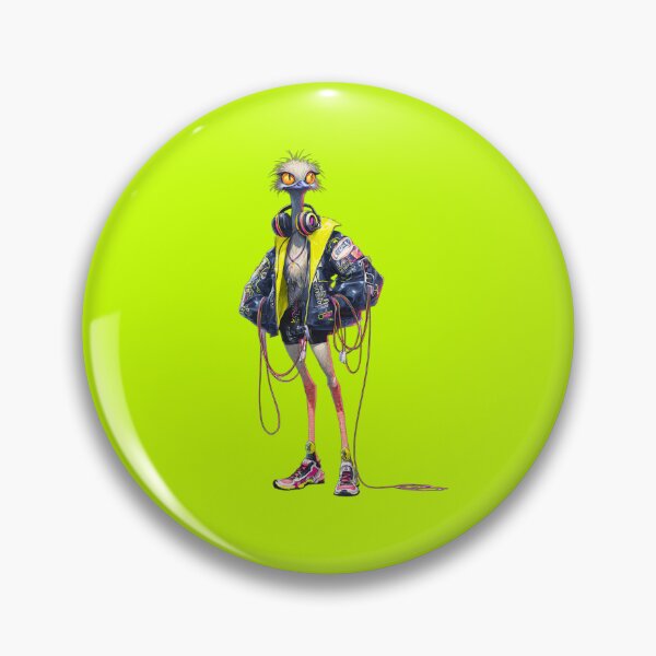 Item preview, Cyber DJ Ostrich – Identity Series Character Sticker designed and sold by MYTHIC PEEL STICKERS.