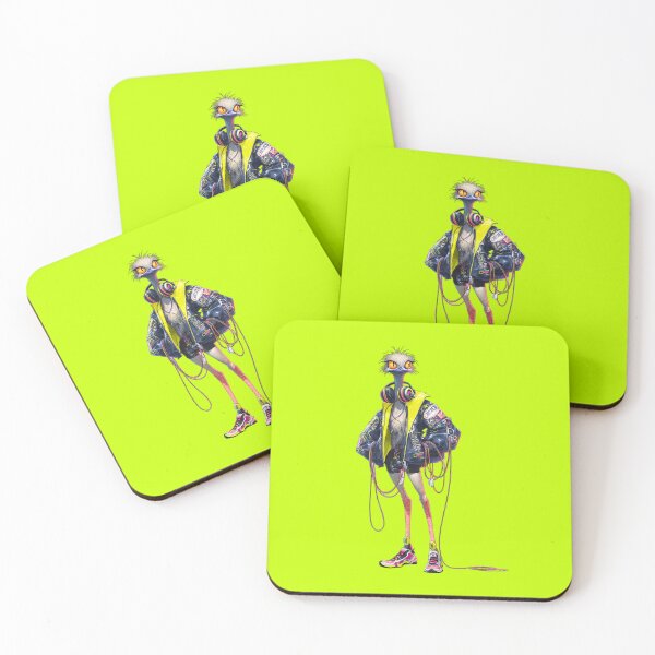 Item preview, Cyber DJ Ostrich – Identity Series Character Sticker designed and sold by MYTHIC PEEL STICKERS.