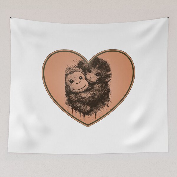 Item preview, Punch Monkey Snow Monkey Heart designed and sold by JaaGo PopLab.