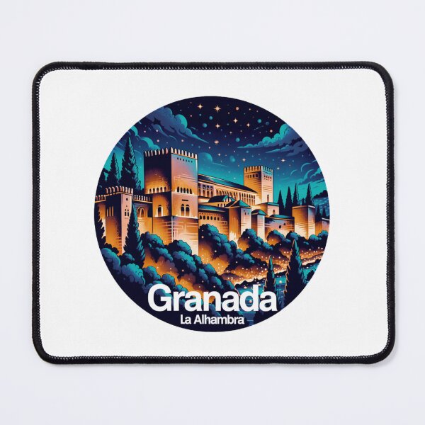 Item preview, Granada Alhambra Night Scene: Vibrant Andalusian Illustration designed and sold by CircinusStore.