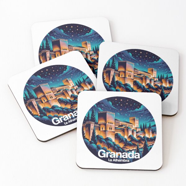 Item preview, Granada Alhambra Night Scene: Vibrant Andalusian Illustration designed and sold by CircinusStore.