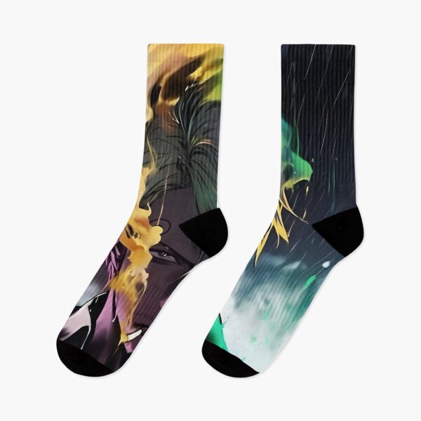 Item preview, Rainbow Flame Anime Warrior – Dark Anime Fire Power Aesthetic Illustration designed and sold by Dyan4.