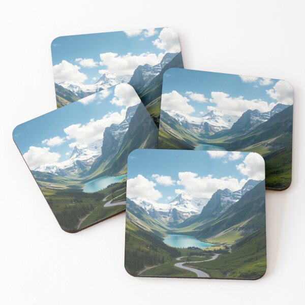 Item preview, Sinuous Mountain Road to Turquoise Alpine Lake designed and sold by Jade Ado.