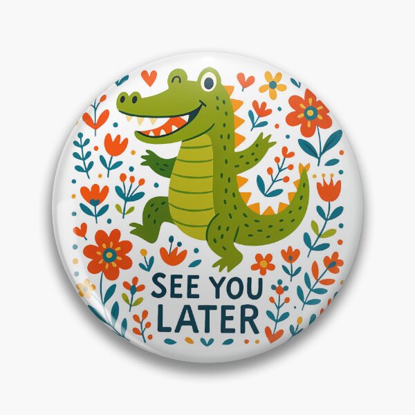 Item preview, See You Later Cute Alligator – Scandinavian Folk Art Nursery Rhyme by heidiannemorris © designed and sold by FOLK ART FUSION.
