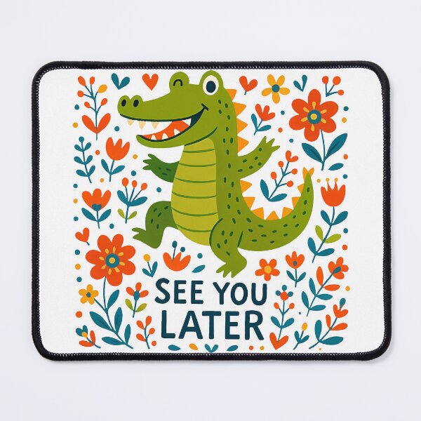 Item preview, See You Later Cute Alligator – Scandinavian Folk Art Nursery Rhyme by heidiannemorris © designed and sold by FOLK ART FUSION by heidiannemorris.