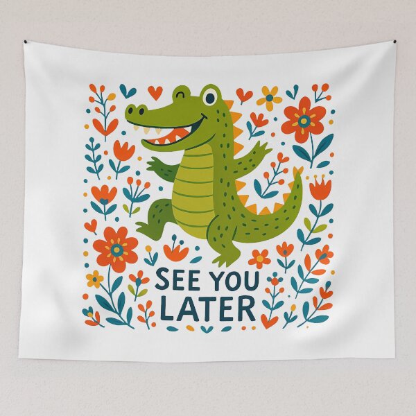 Item preview, See You Later Cute Alligator – Scandinavian Folk Art Nursery Rhyme by heidiannemorris © designed and sold by FOLK ART FUSION by heidiannemorris.
