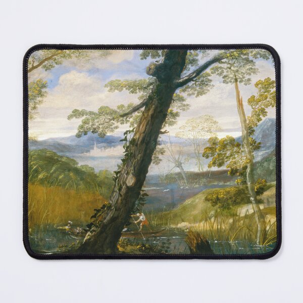 Item preview, River Landscape by Annibale Carracci Classical Baroque Painting designed and sold by TheSoulOfArt.