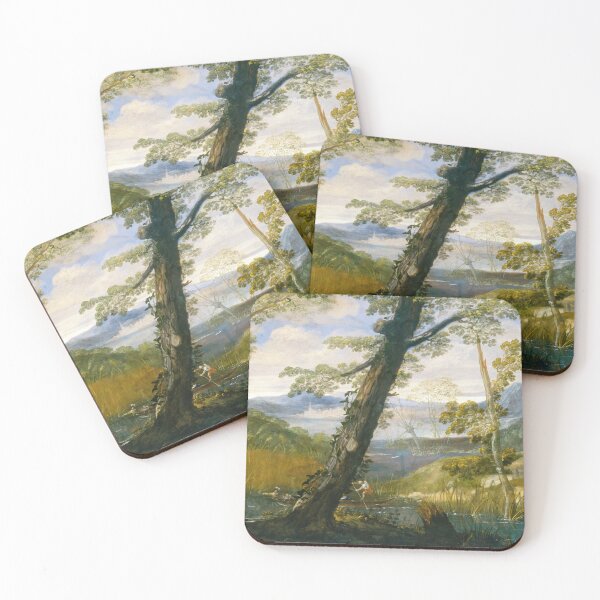 Item preview, River Landscape by Annibale Carracci Classical Baroque Painting designed and sold by TheSoulOfArt.