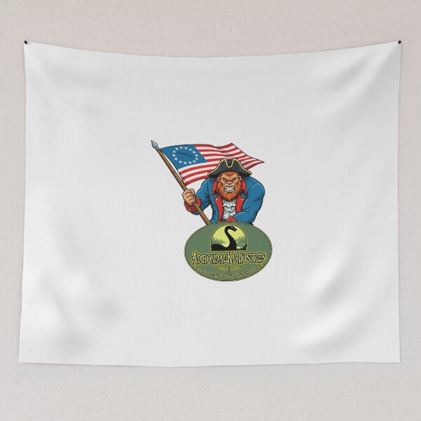 Item preview, Bigfoot with Betsey Ross Flag and Logo designed and sold by AdirondacKuriosities.