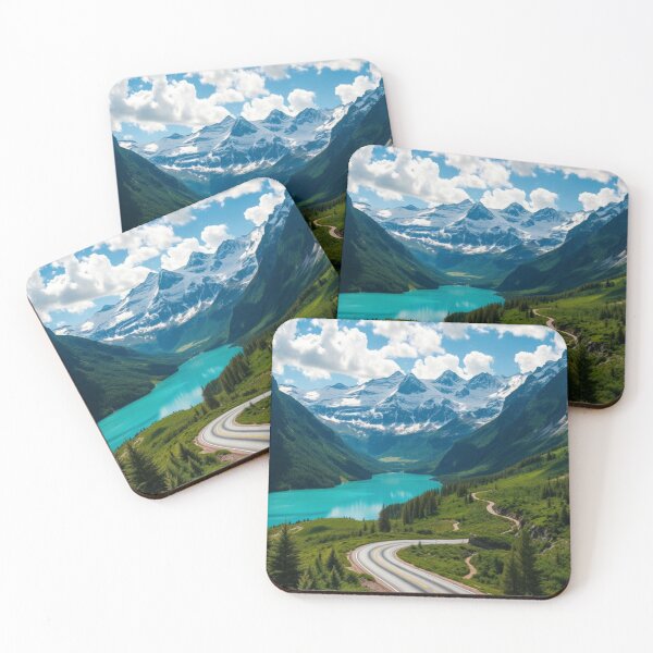 Item preview, Winding Highway Near Turquoise Alpine Lake designed and sold by Vida e Arte.