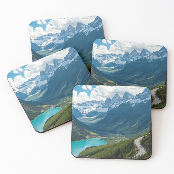 Item preview, Curving Mountain Road Overlooking Alpine Lake designed and sold by Vida e Arte.