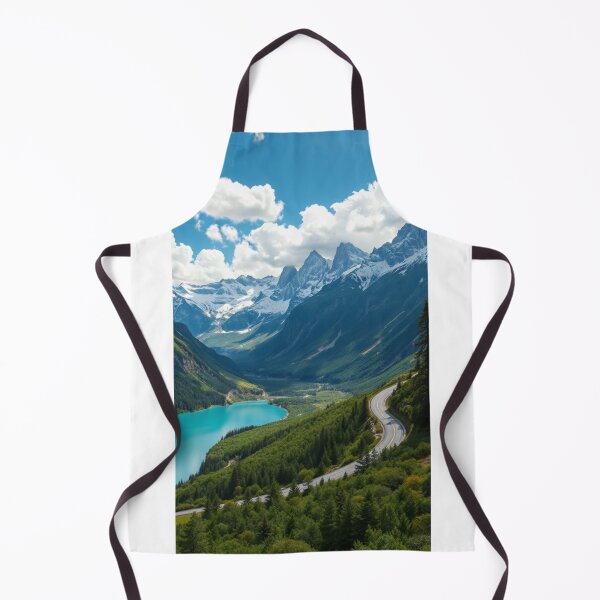 Item preview, Curving Mountain Road Overlooking Alpine Lake designed and sold by Vida e Arte.