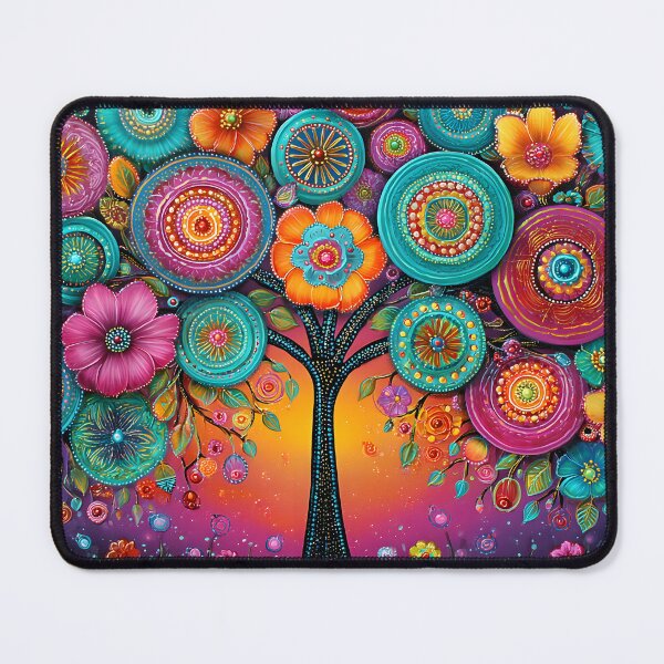 Item preview, Vibrant Floral Tree Art with Colorful Circles designed and sold by Artessie.