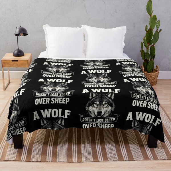 Item preview, A Wolf Doesnt Lose Sleep Over Sheep Stoic Wolf Quote Design designed and sold by TeeTimeTreasure.