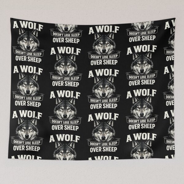 Item preview, A Wolf Doesnt Lose Sleep Over Sheep Stoic Wolf Quote Design designed and sold by TeeTimeTreasure.