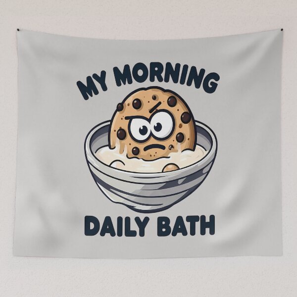 Item preview, My Morning Daily Bath – Funny Cookie Cereal Breakfast Design designed and sold by Art-Arcade6.