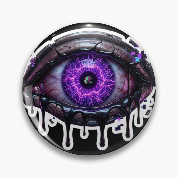 Item preview, Neon AI Horror Eye – Cyberpunk Glitch Tech Sticker designed and sold by IntroInk.