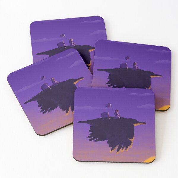 Item preview, Messenger of the Heavens: Flight on the back of a raven at dusk designed and sold by Sawsena.