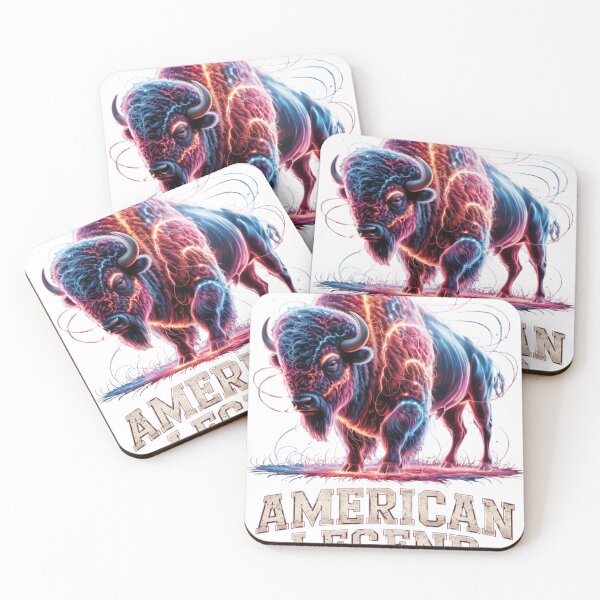 Item preview, American Legend Patriotic Bison Glowing Fractal Buffalo USA Pride Design designed and sold by RDRdesign.