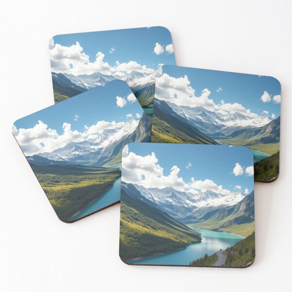 Item preview, Winding Mountain Highway Above Turquoise Alpine Lake designed and sold by Jade Ado.