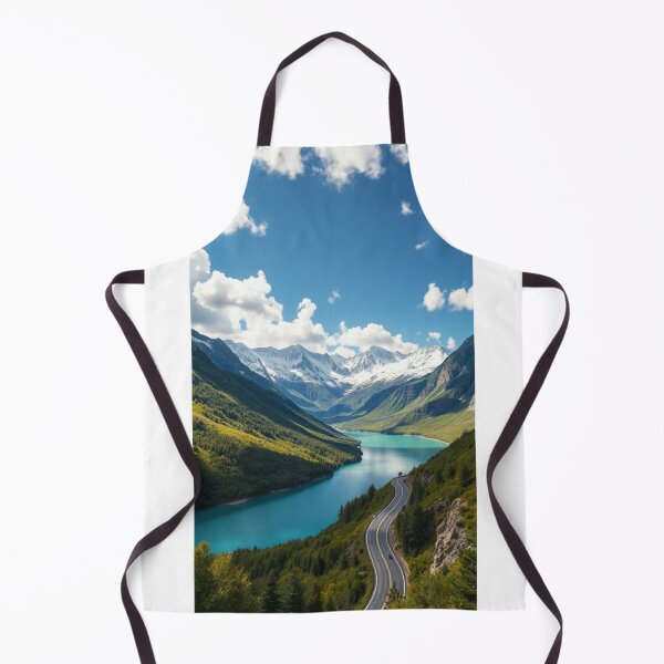 Item preview, Winding Mountain Highway Above Turquoise Alpine Lake designed and sold by Vida e Arte.