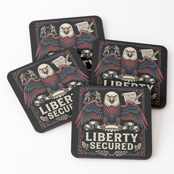 Item preview, Liberty Secured – Patriotic Eagle Emblem designed and sold by Dogandesighn.