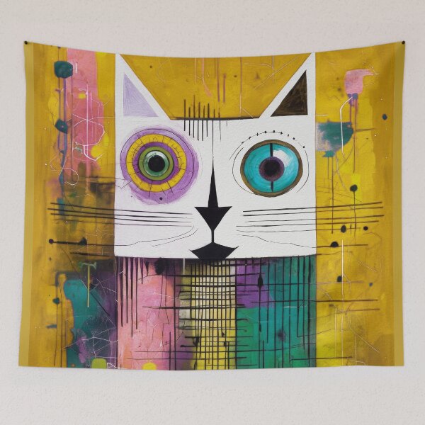 Item preview, Geometric Cubist Cat designed and sold by caracatita75.