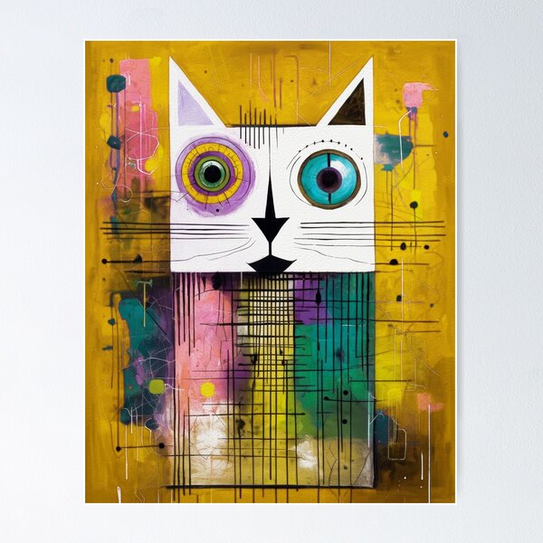 Item preview, Geometric Cubist Cat designed and sold by caracatita75.