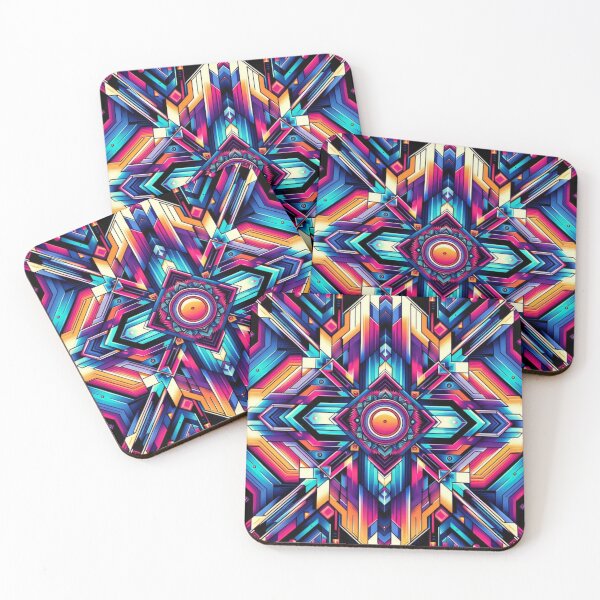 Item preview, Neon Symmetry – Psychedelic Geometric Burst designed and sold by Dogandesighn.