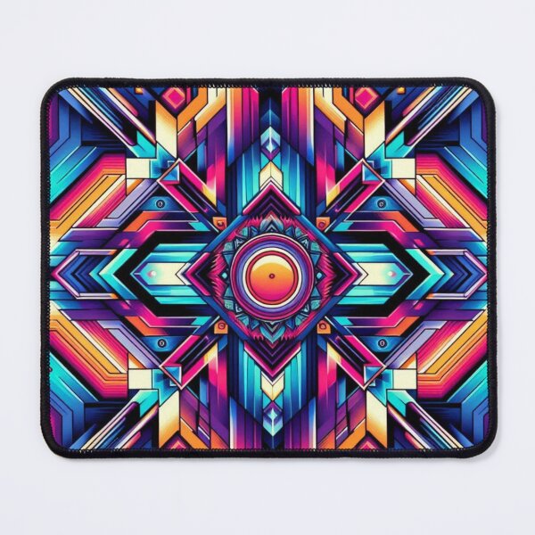Item preview, Neon Symmetry – Psychedelic Geometric Burst designed and sold by Dogandesighn.