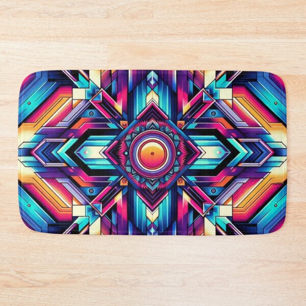 Artikelvorschau, Neon Symmetry – Psychedelischer geometrischer Ausbruch entworfen und verkauft von Dogandesighn.