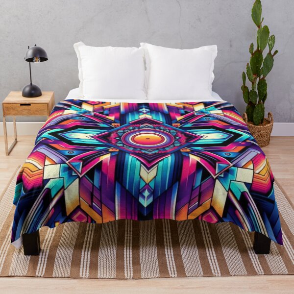 Item preview, Neon Symmetry – Psychedelic Geometric Burst designed and sold by Dogandesighn.