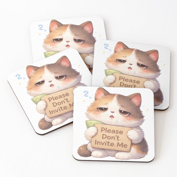 Item preview, Please Don't Invite Me Cat designed and sold by PriyankaSonara.