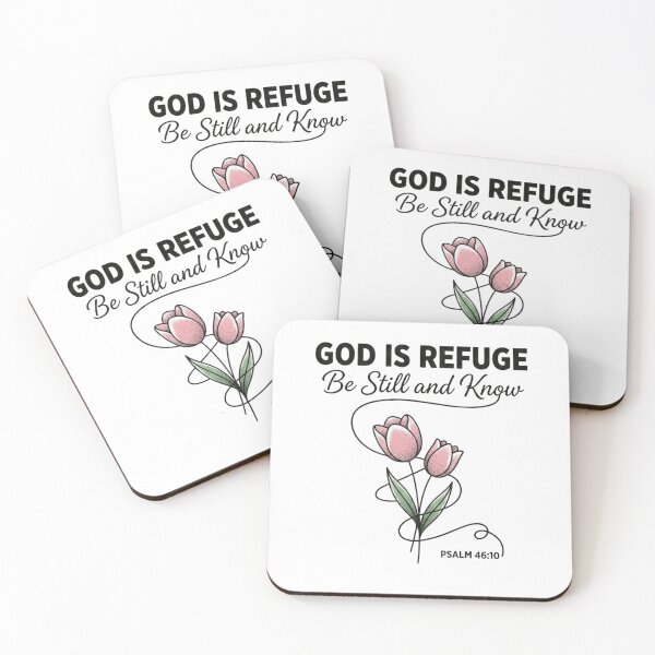 Item preview, God Is Refuge Psalm 46:10 Floral Typography designed and sold by Merchantress.