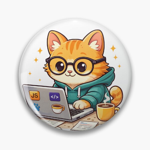 Item preview, Programmer cat with laptop and coffee designed and sold by TunikaSVEN93.