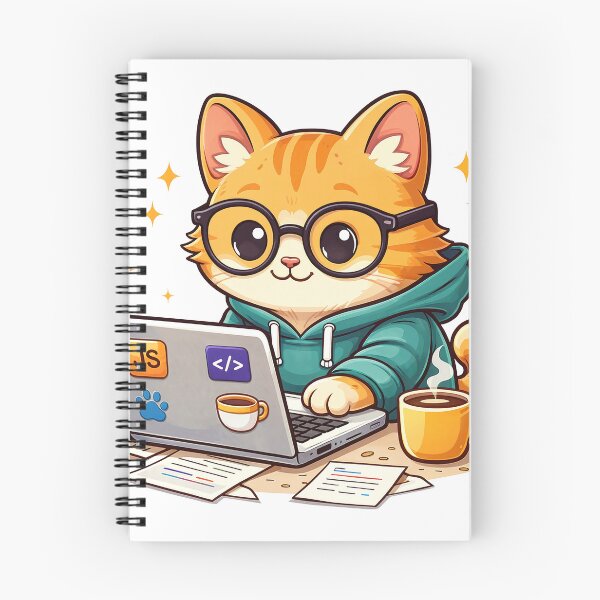 Item preview, Programmer cat with laptop and coffee designed and sold by TunikaSVEN93.