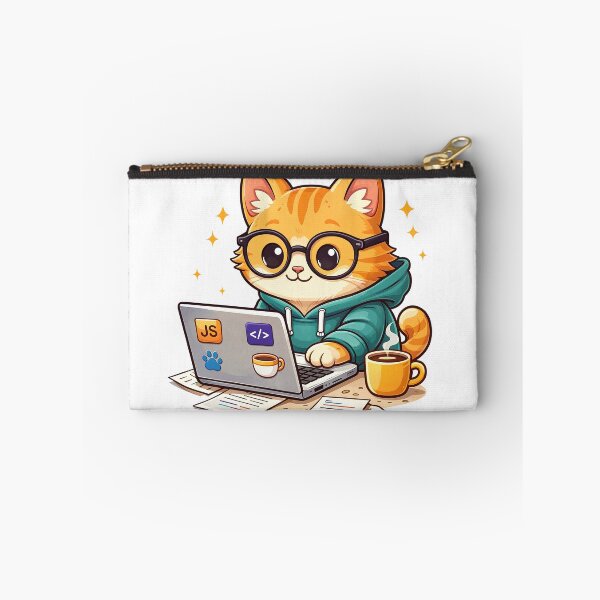Item preview, Programmer cat with laptop and coffee designed and sold by TunikaSVEN93.