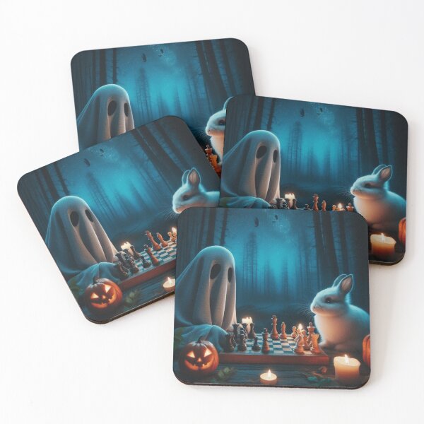 Item preview, Ghost and Rabbit – Whimsical Chess in the Forest designed and sold by Dogandesighn.