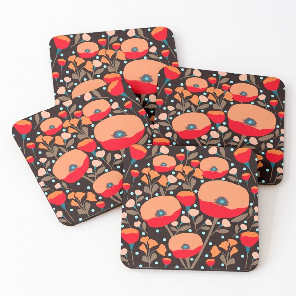 Item preview, Elegant Red Poppies in a Modern Magical Garden designed and sold by Clara Fruggeri.
