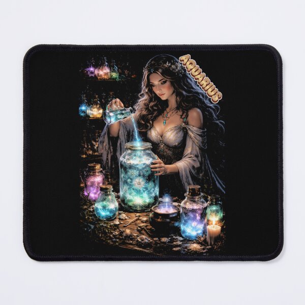 Item preview, Aquarius Sorceress Gothic Zodiac Tee designed and sold by printedartgoods.