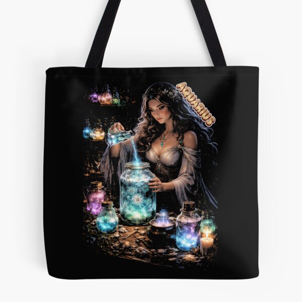 Item preview,  Aquarius Sorceress Gothic Zodiac Tee designed and sold by printedartgoods.