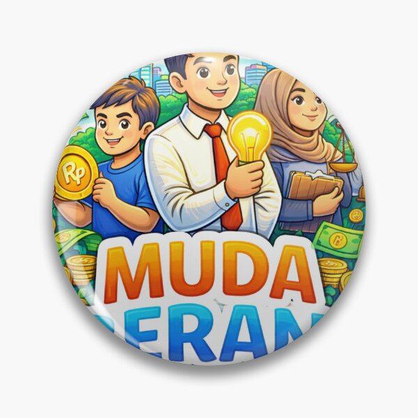 Item preview, MUDA BERANI Sticker – Young Ambitious, Money & Justice Cartoon Illustration designed and sold by Wander Pop Studio.