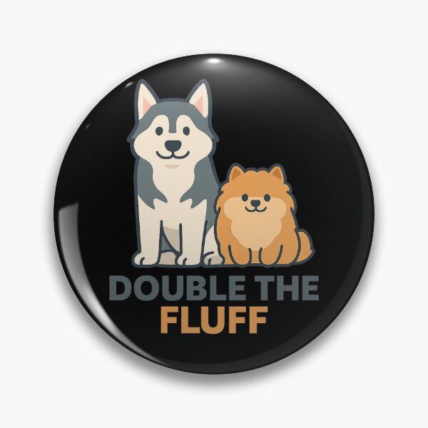 Item preview, Double The Fluff Husky and Pomeranian Cute Fluffy Dogs designed and sold by PunchDrop.