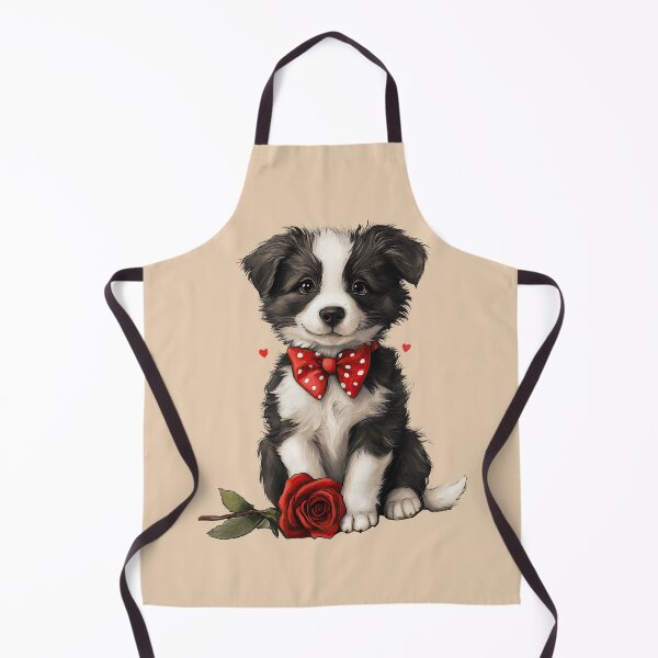 Item preview, Adorable Border Collie Puppy and Red Rose designed and sold by Erika Kaisersot.