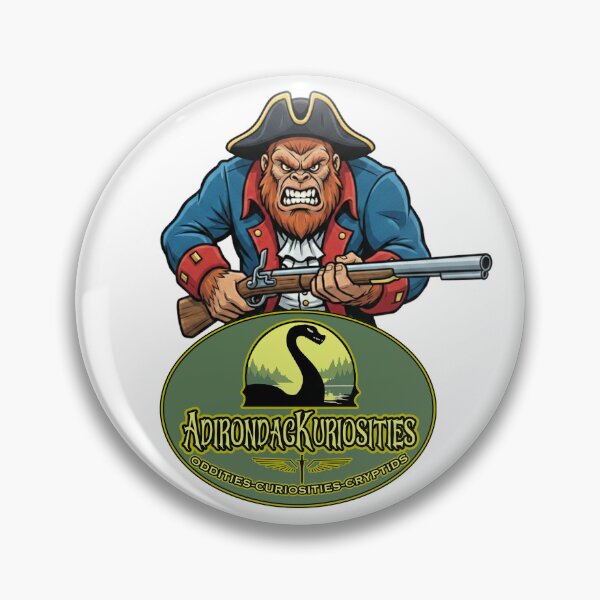Item preview, Bigfoot with Musket and AdirondacKuriosities Logo designed and sold by AdirondacKuriosities.