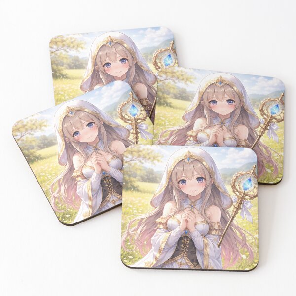 Item preview, Shy Anime Priestess in Flower Field designed and sold by Pond21.