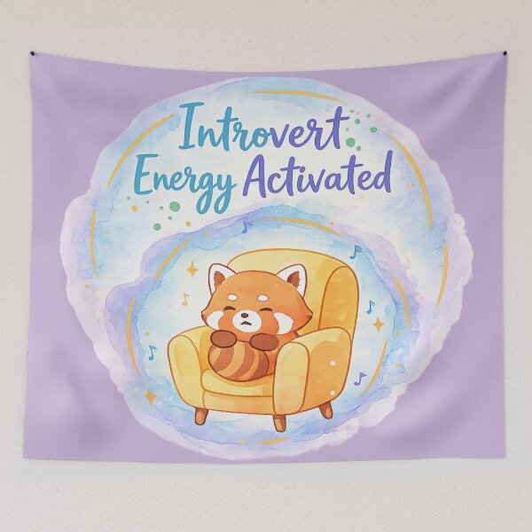 Item preview, Introvert Energy Activated – Cute Cozy Red Panda Introvert Aesthetic designed and sold by StickyDelights.