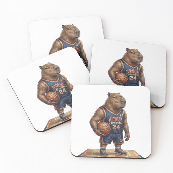 Item preview, USA Capybara Basketball Player – Funny Capybara Sports Cartoon designed and sold by HubCreates.